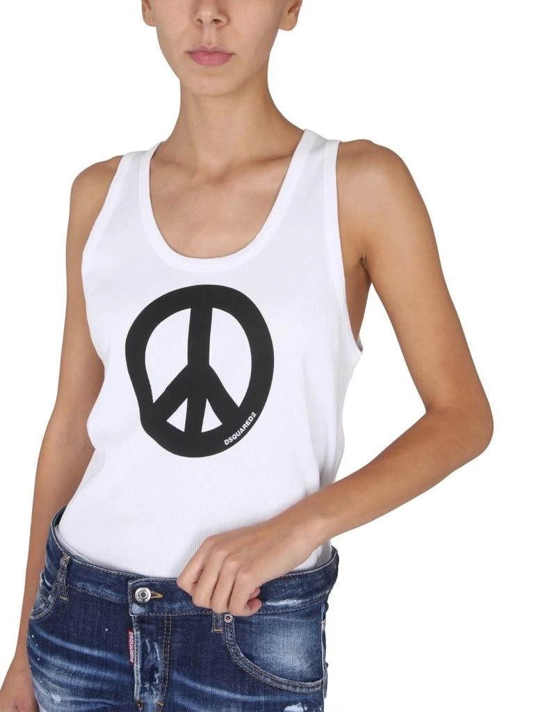 商品DSQUARED2|Dsquared2 Peace Printed Crewneck Tank Top,价格¥1008,第3张图片详细描述