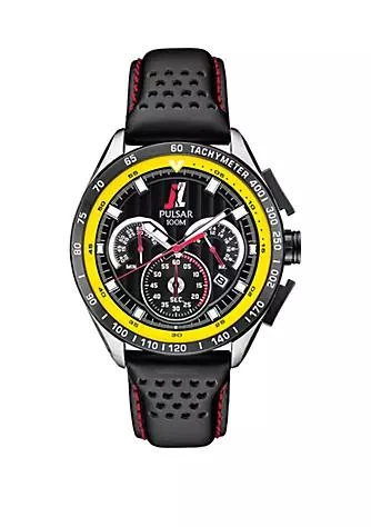 商品Pulsar|Mens Stainless Steel Joey Logano Leather Watch,价格¥1135,第1张图片