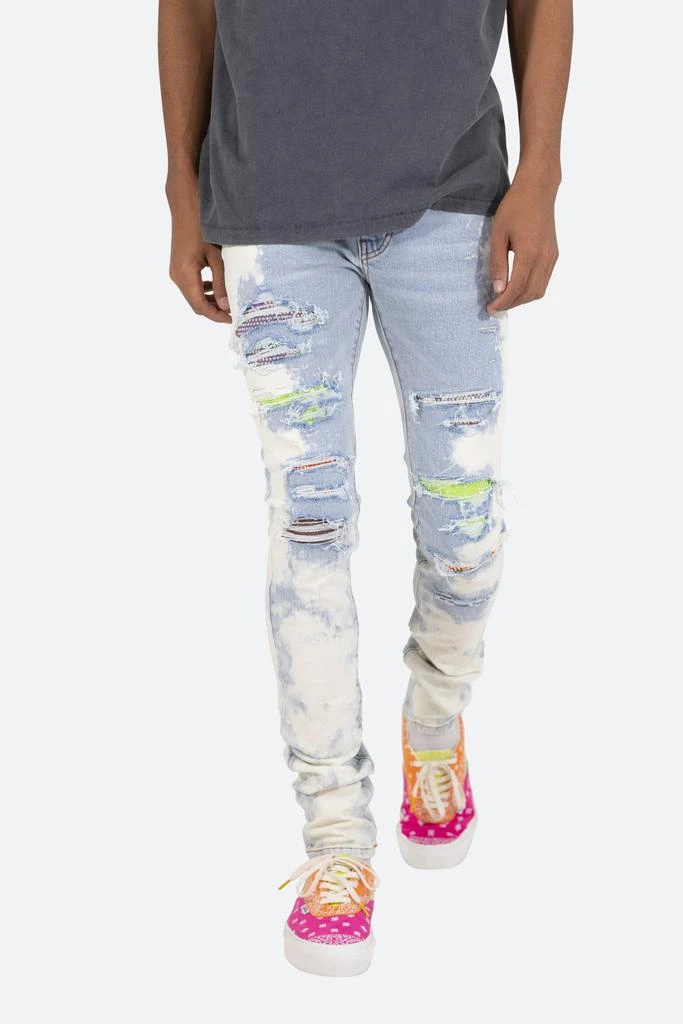 商品MNML|X409 Rhinestone Skinny Denim - Blue,价格¥256,第2张图片详细描述