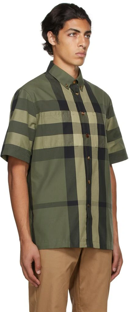 商品Burberry|Green Cotton Check Short Sleeve Shirt,价格¥3792,第2张图片详细描述