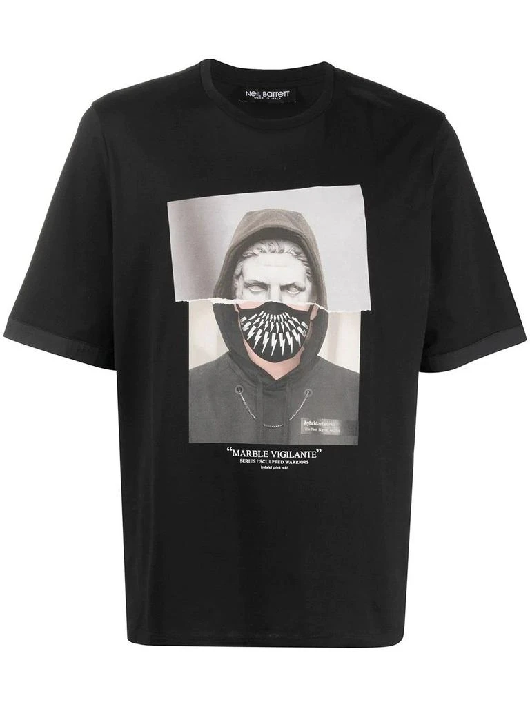 商品Neil Barrett|Neil Barrett Mens Black Cotton T-Shirt,价格¥3073,第1张图片