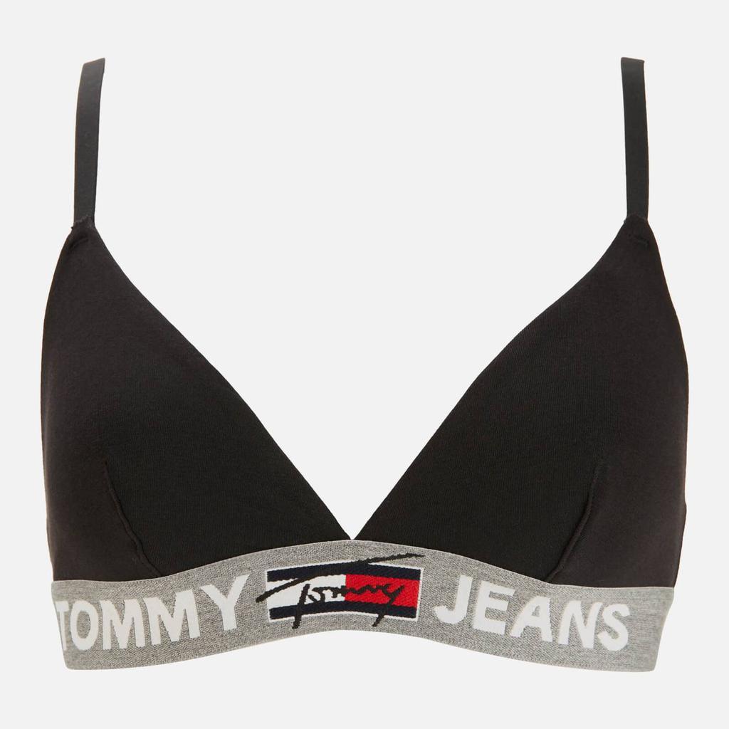 商品Tommy Hilfiger|Tommy Hilfiger Women's Triangle Bralette Unlined - Black,价格¥115,第1张图片