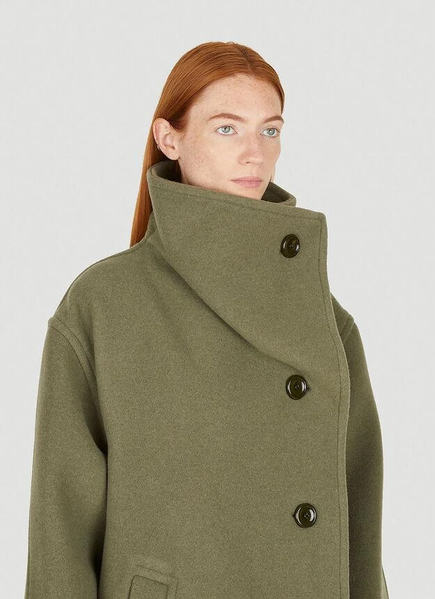 商品Acne Studios|Oversized Wide Collar Coat in Green,价格¥9056,第5张图片详细描述