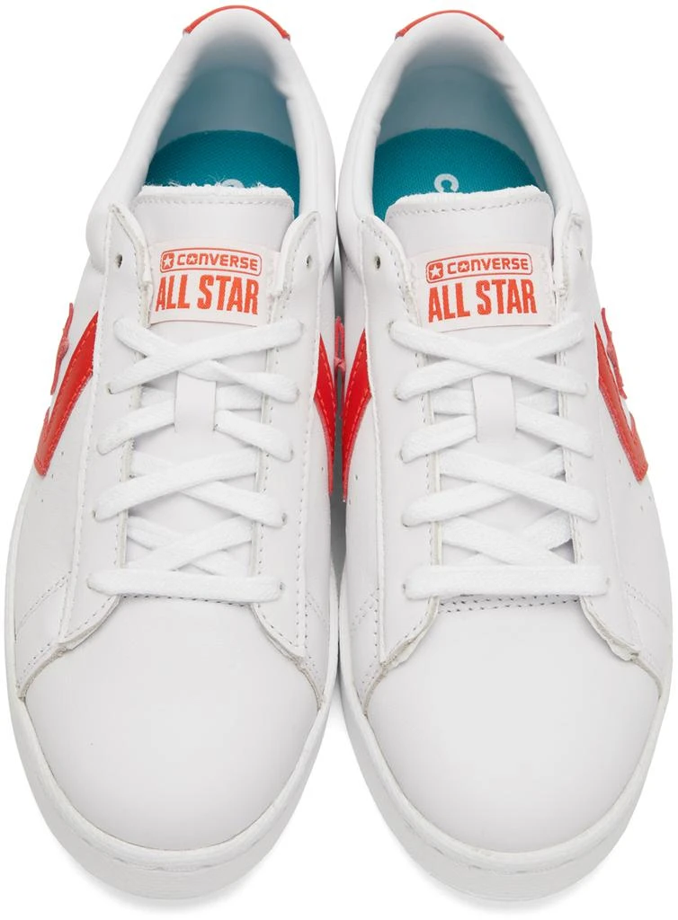 商品Converse|White & Orange Leather Pro OX Sneakers,价格¥279,第5张图片详细描述