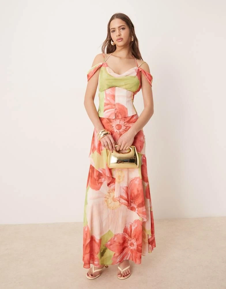 商品Forever New|Forever New detachable corset maxi dress in red oversized floral,价格¥1224,第2张图片详细描述