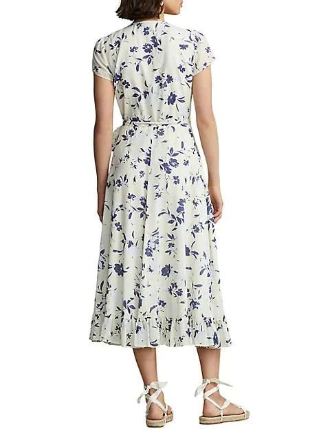 商品Ralph Lauren|Floral-Print Cotton Wrap Dress,价格¥739,第4张图片详细描述