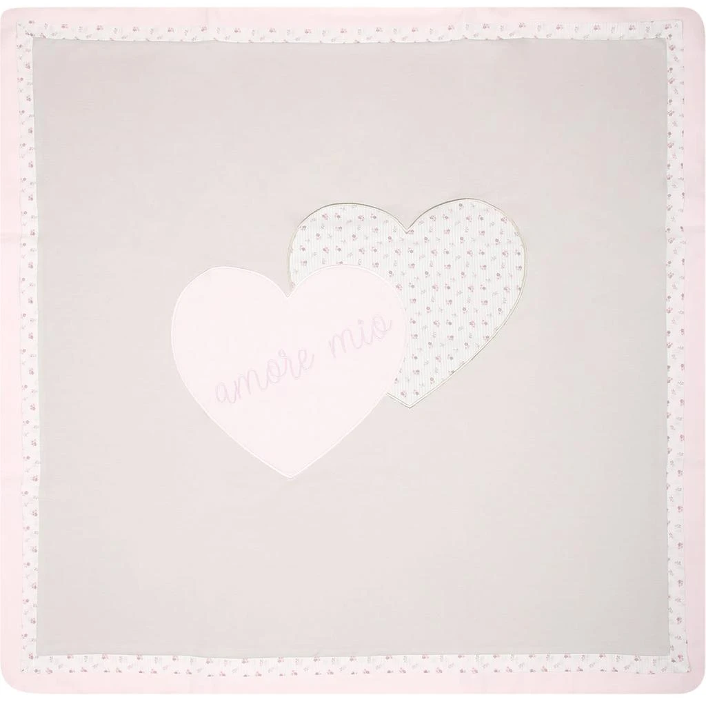 商品LA STUPENDERIA|Beige Blanket For Baby Girl With Hearts And Writing,价格¥1348,第1张图片