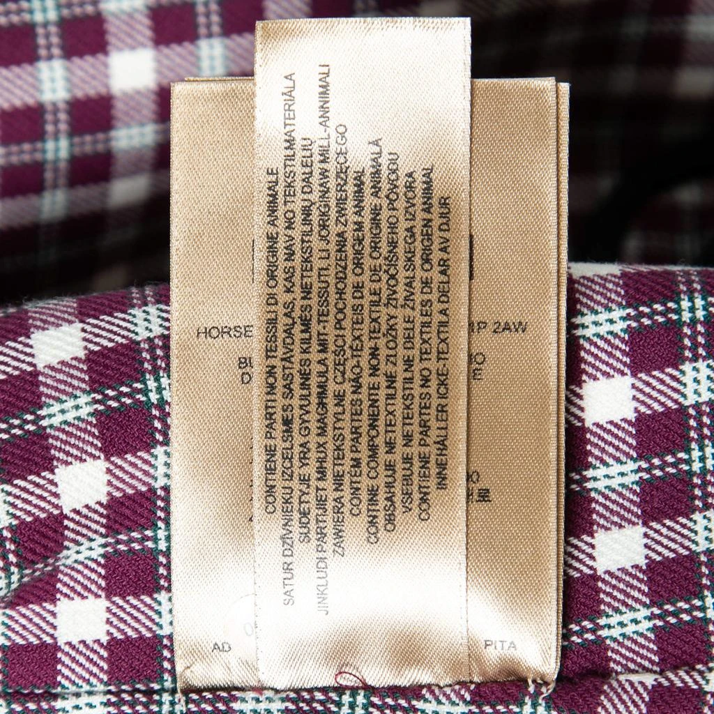 Burberry Burgundy Checkered Cotton Jacket S 商品