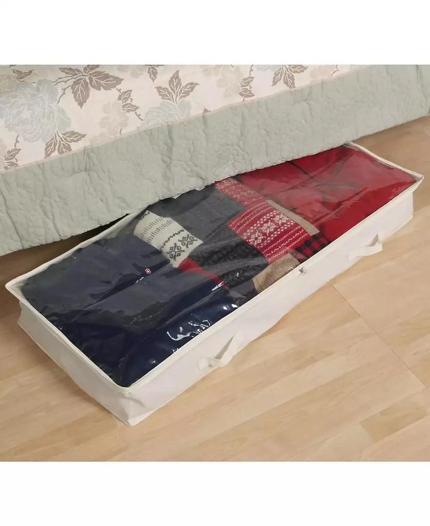 商品Household Essentials|Canvas Under Bed Storage Bag, Dual Handles for Swift Accessibility, Durable and Breathable Canvas Blend, Clear Windowed Top, 3-Sided Zipper,价格¥211,第2张图片详细描述