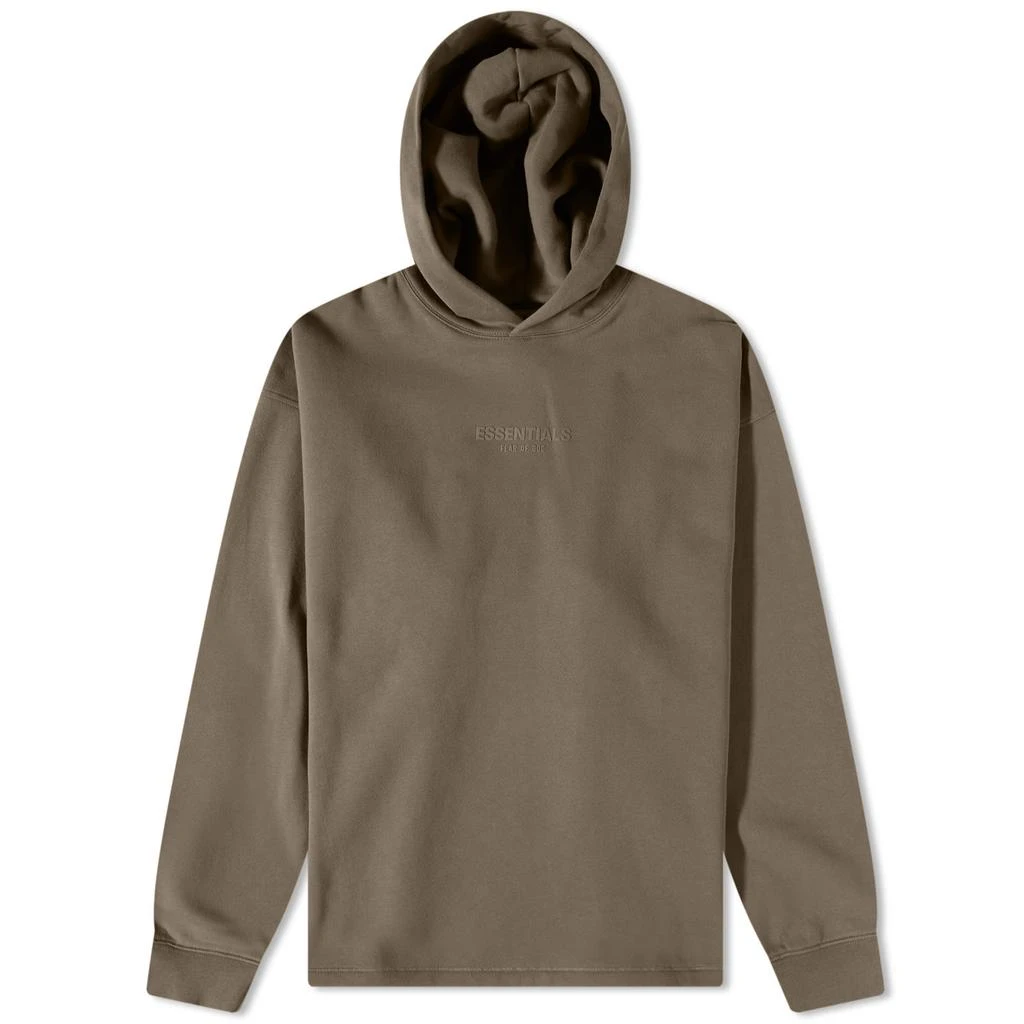 商品Essentials|Fear of God ESSENTIALS Relaxed Logo Popover Hoodie - Wood,价格¥852,第1张图片