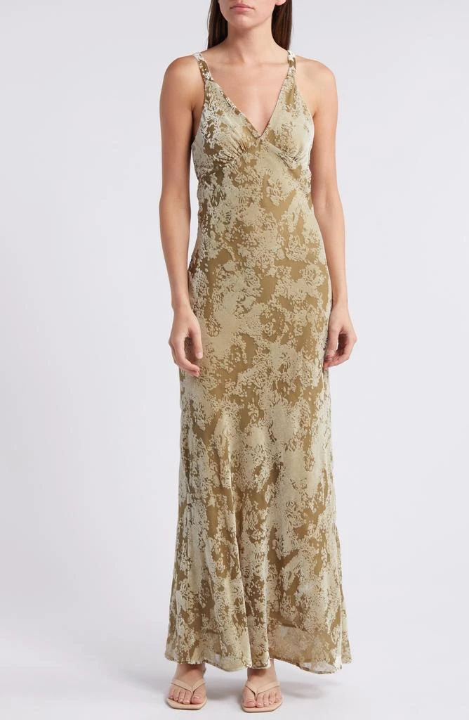 商品Mango|Javier Burnout Velvet Maxi Dress,价格¥338,第1张图片