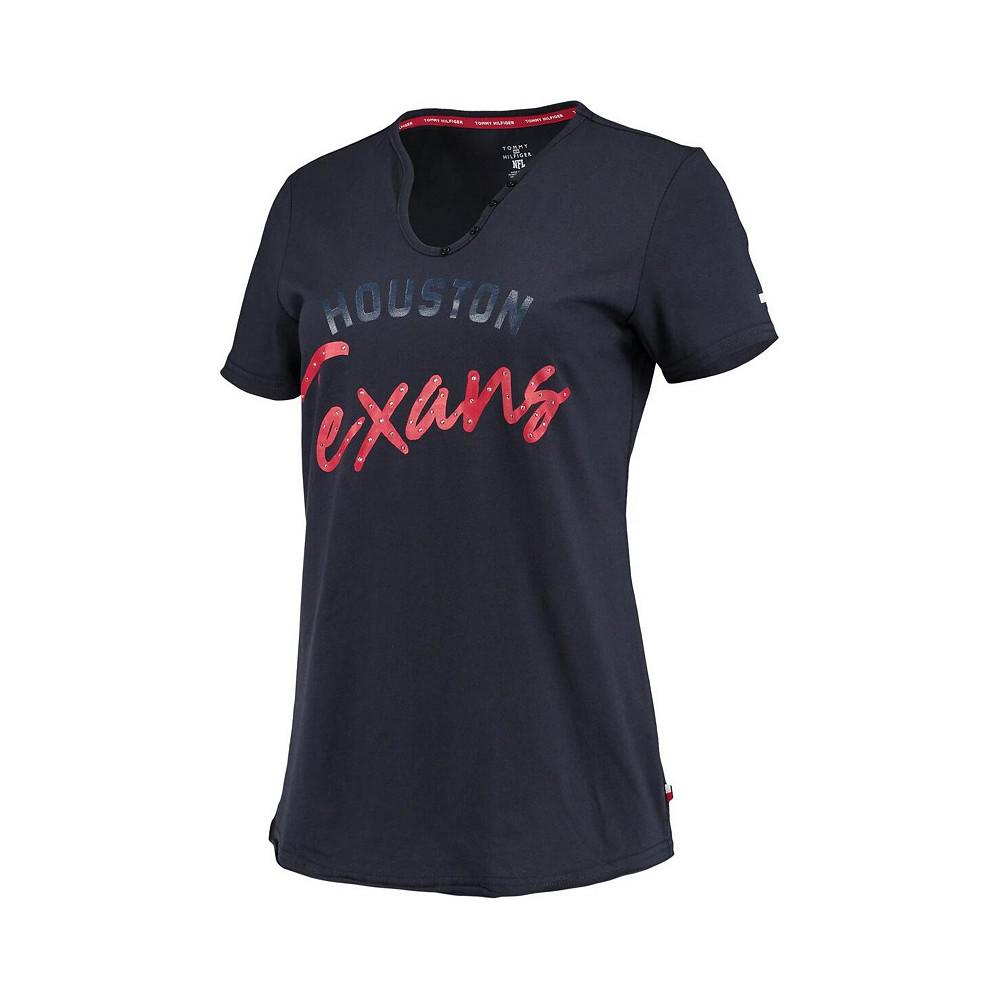 Women's Navy Houston Texans Riley V-Neck T-shirt商品第3张图片规格展示