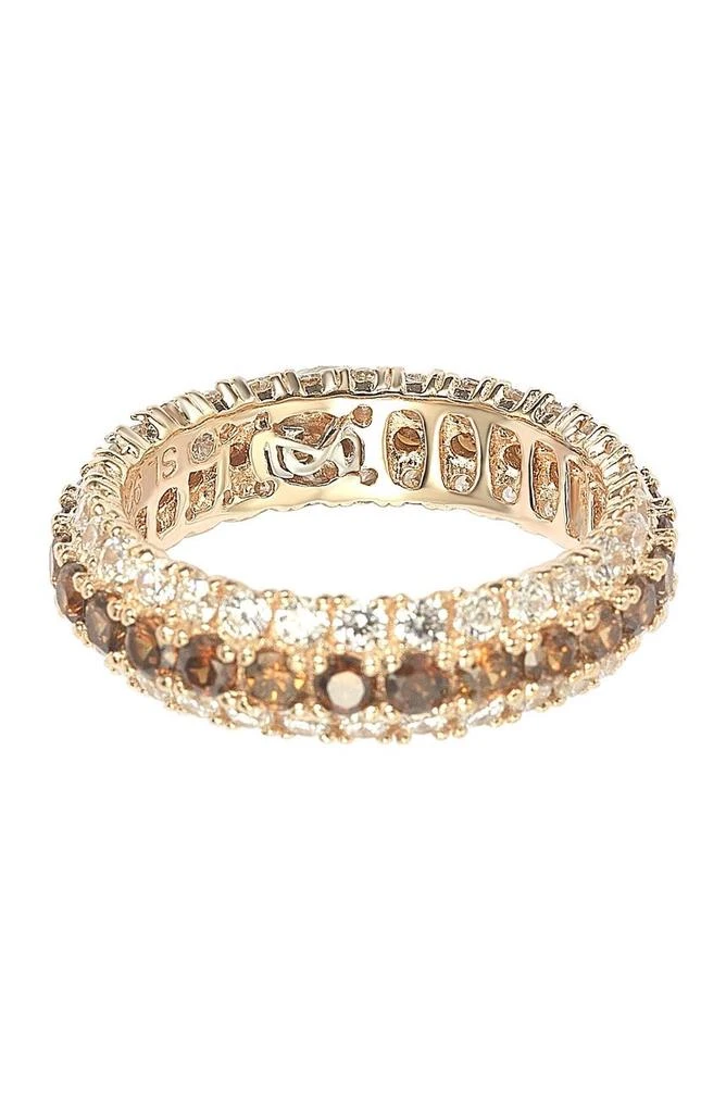 商品Suzy Levian|Rose Sterling Silver Brown & White Cubic Zirconia Eternity Band Ring,价格¥745,第3张图片详细描述