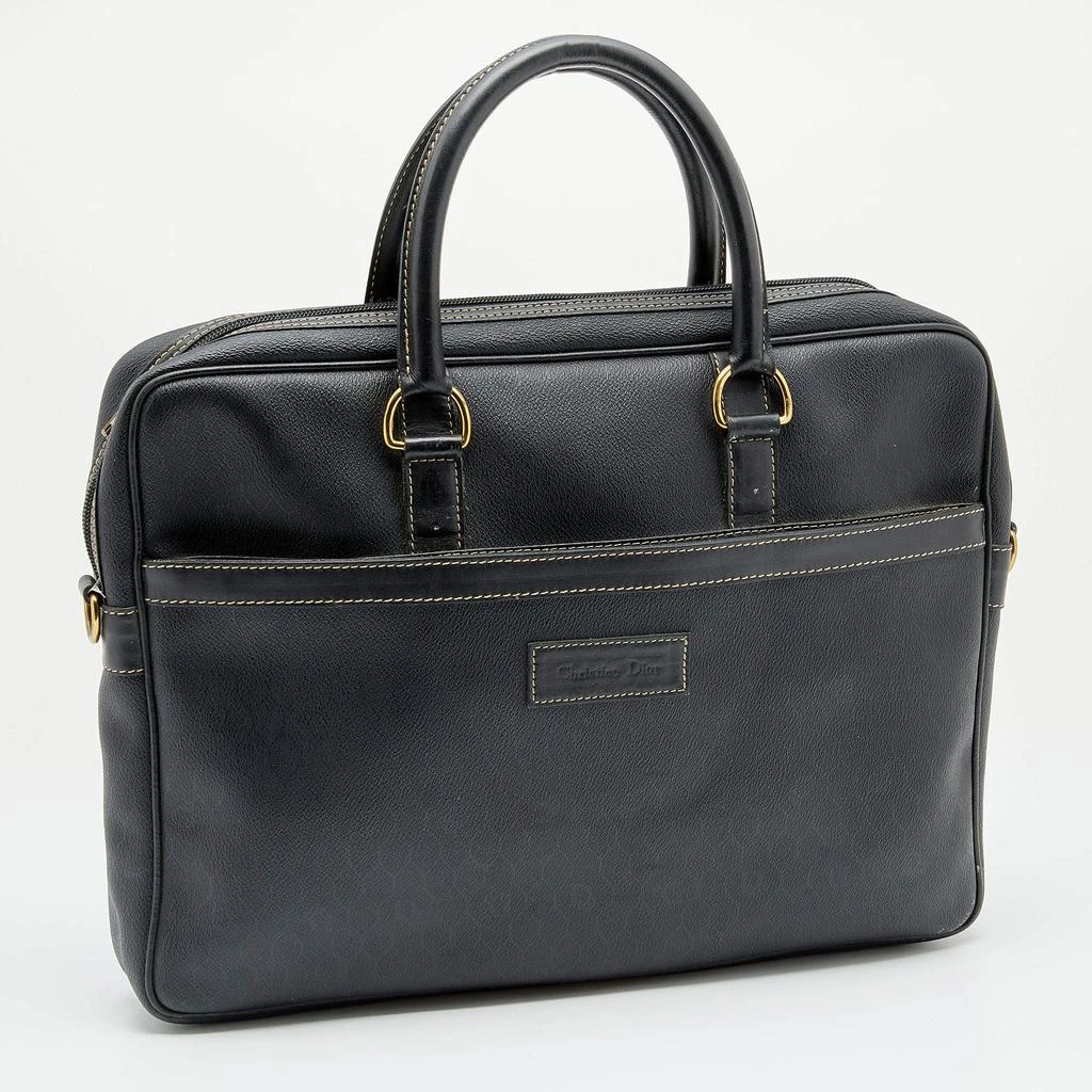 商品[二手商品] Dior|Dior Black Honeycomb Coated Canvas and Leather Vintage Briefcase ,价格¥2892,第3张图片详细描述