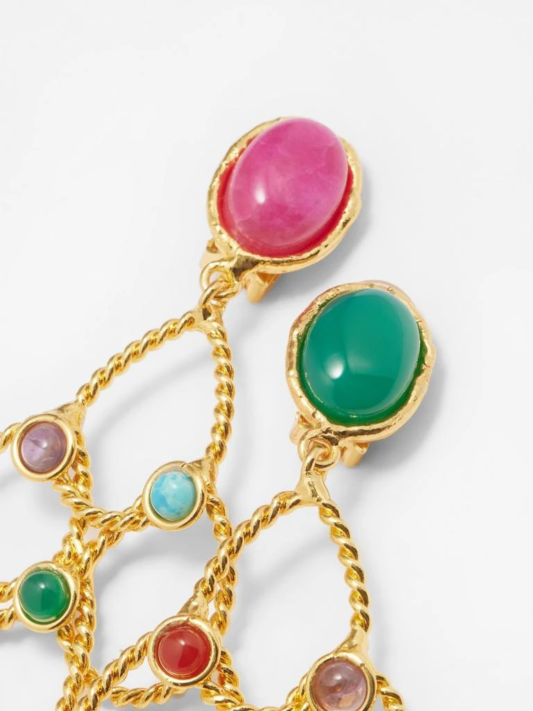 商品Sylvia Toledano|Arabesque pink jade clip earrngs,价格¥1700,第3张图片详细描述