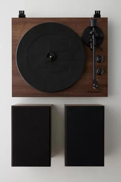 商品Crosley|Crosley C62 Record Player & Speakers Shelf System,价格¥2132,第3张图片详细描述