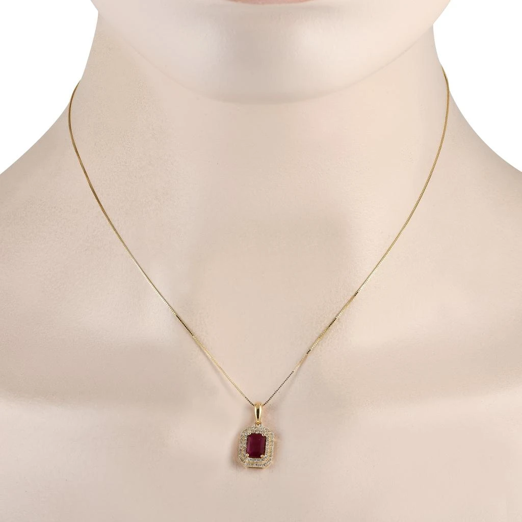 商品LB Exclusive|14K Yellow Gold 0.24ct Diamond and Ruby Pendant Necklace PD4-15905YRU,价格¥5736,第2张图片详细描述