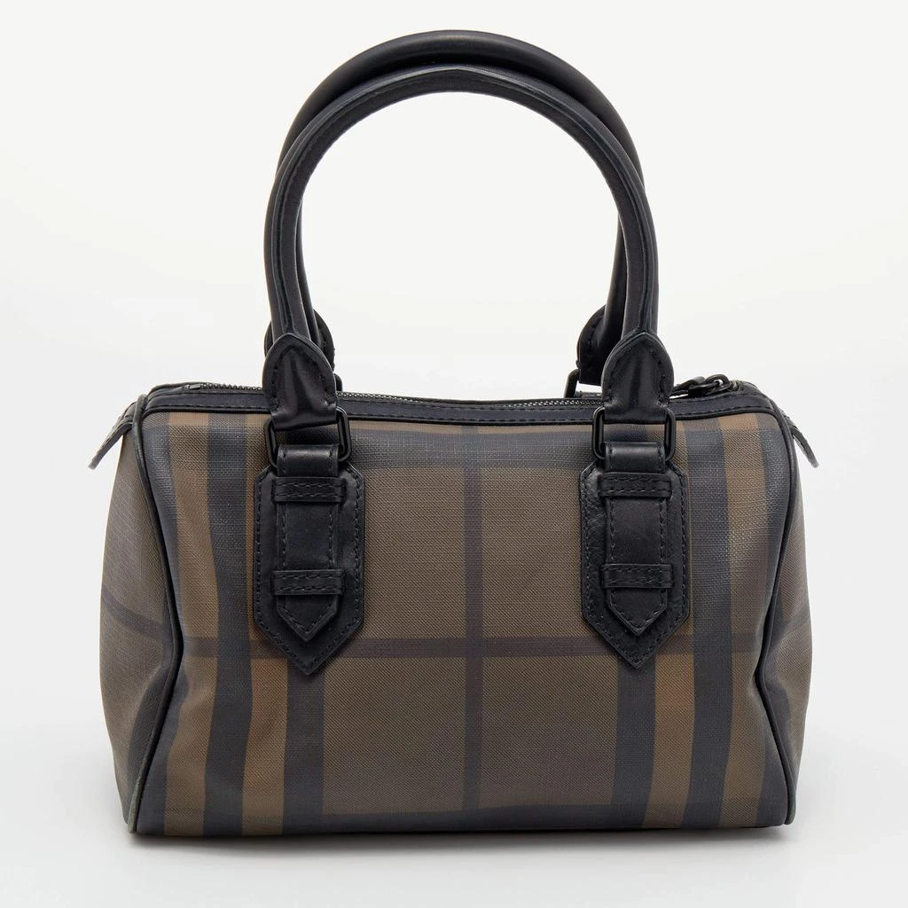 商品[二手商品] Burberry|Burberry Black/Brown Leather And Smoke Check PVC Chester Duffel Bag,价格¥2872,第4张图片详细描述