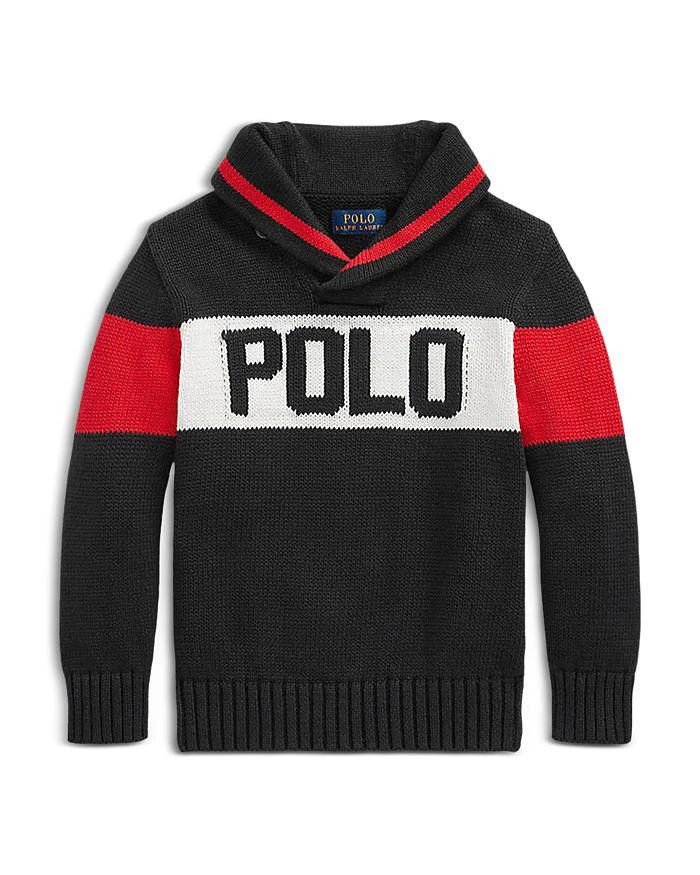 商品Ralph Lauren|Boys' Logo Cotton Shawl-Collar Sweater - Little Kid,价格¥427,第1张图片