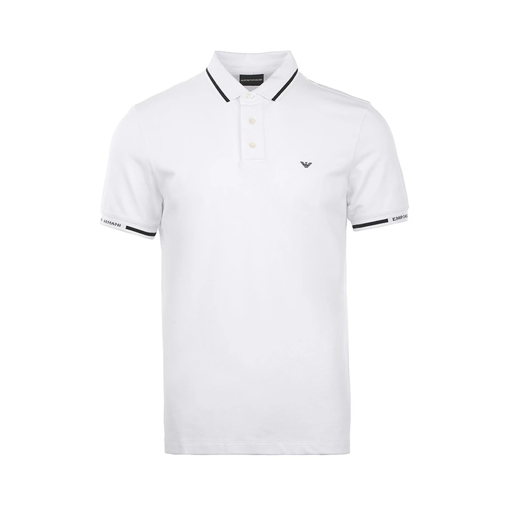 商品Emporio Armani|EMPORIO ARMANI 安普里奥·阿玛尼 鹰标logo休闲Polo衫白色短袖男士T恤 3L1FAE-1JPTZ-0154,价格¥747,第1张图片