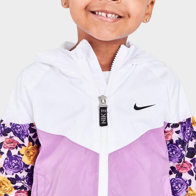 Girls' Toddler Nike Sportswear Icon Clash Floral Windrunner Jacket商品第5张图片规格展示