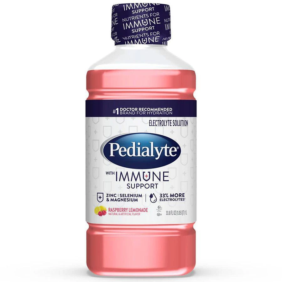 商品Pedialyte|Immune Support Electrolyte Solution, Hydration Drink Raspberry Lemonade,价格¥67,第1张图片