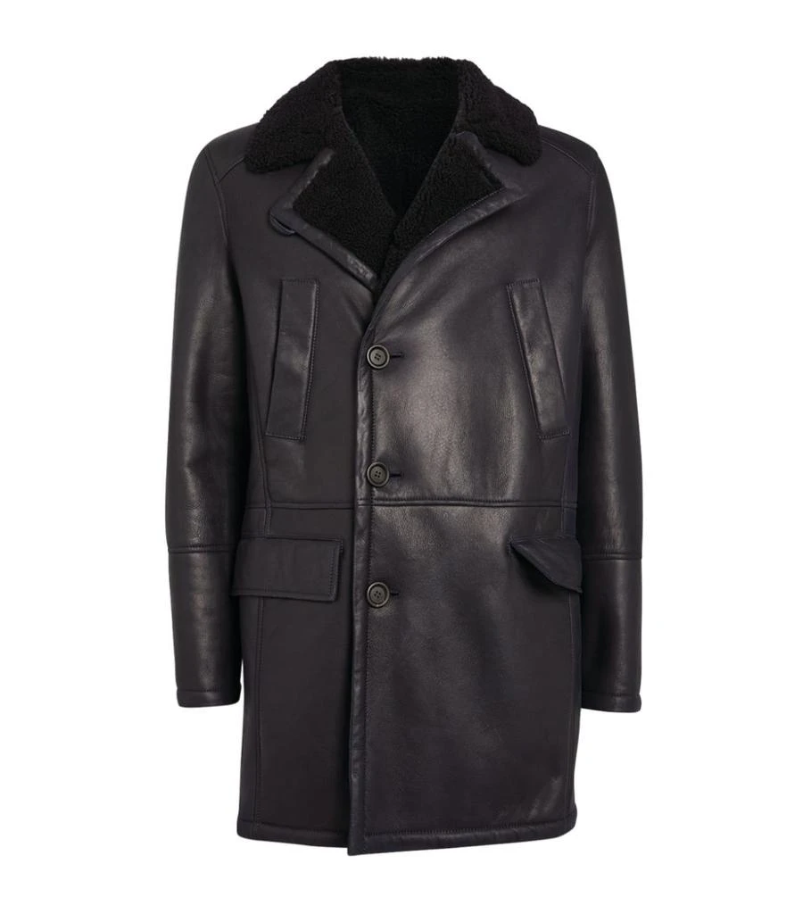 商品Yves Salomon|Lambskin Pea Coat,价格¥22386,第1张图片