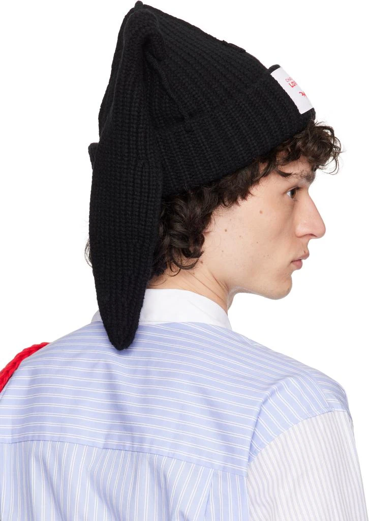 商品Charles Jeffrey Loverboy|Black Chunky Rabbit Beanie,价格¥575,第3张图片详细描述