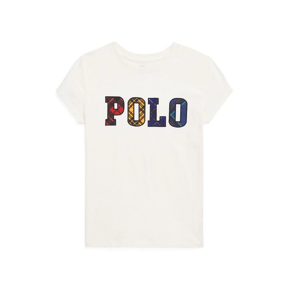 商品Ralph Lauren|Big Girls Plaid Logo Cotton Jersey T-shirt,价格¥85,第1张图片