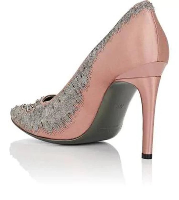 商品Alberta Ferretti|Mesh-Inset Satin Pumps,价格¥4532,第3张图片详细描述