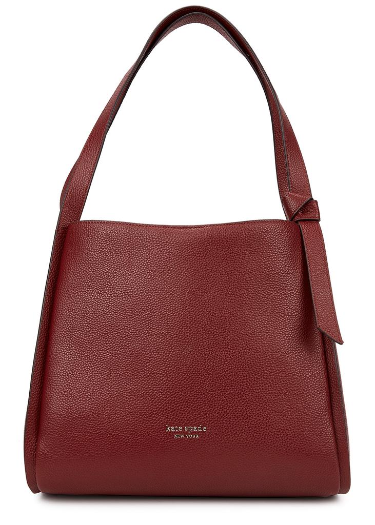 Knott large burgundy leather shoulder bag商品第1张图片规格展示