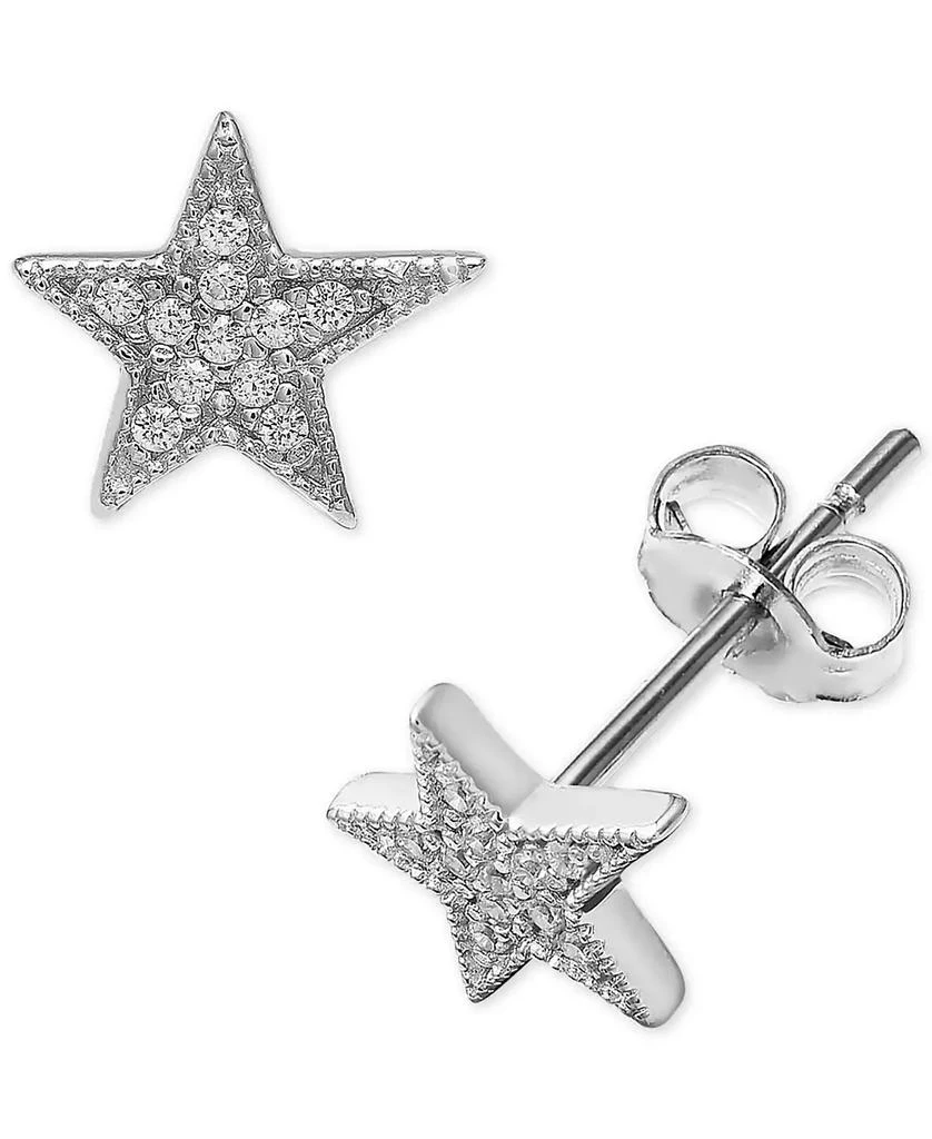 商品Giani Bernini|Cubic Zirconia Star Stud Earrings in Sterling Silver, Created for Macy's,价格¥105,第1张图片