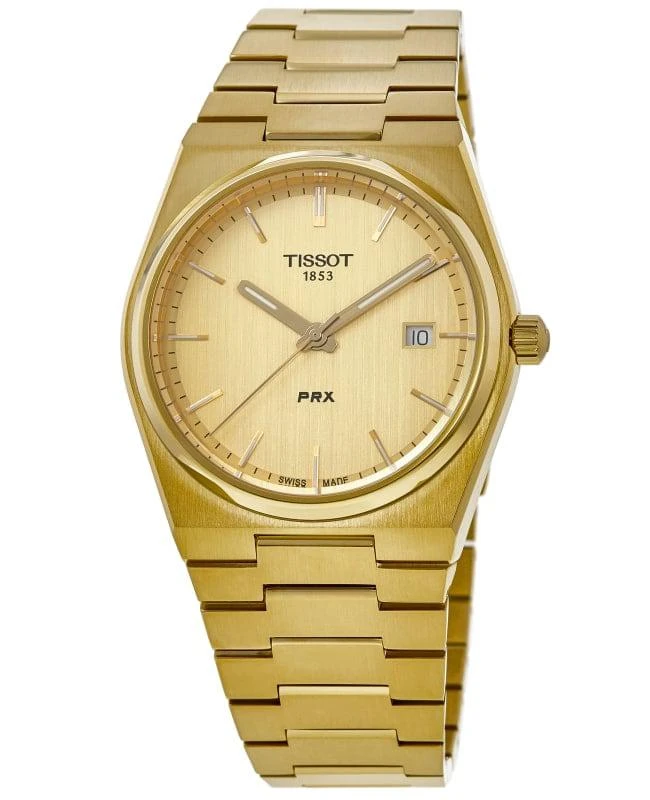 商品Tissot|Tissot PRX Quartz Champagne Dial Yellow Gold PVD Steel Men's Watch T137.410.33.021.00,价格¥3342,第1张图片