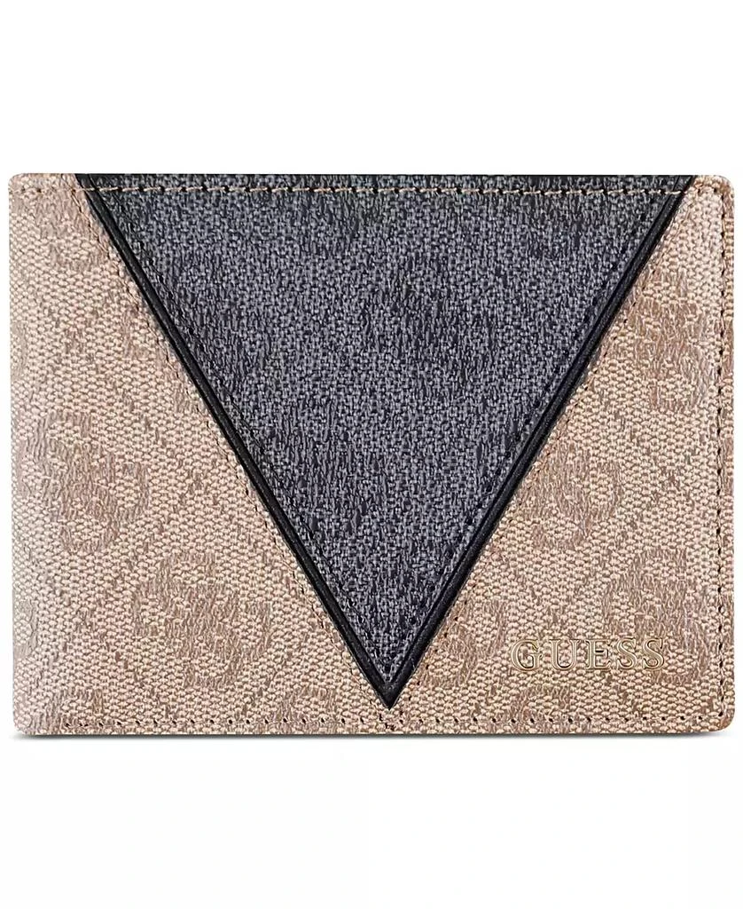 商品GUESS|Men's Quattro Patchwork Triangle Logo Wallet,价格¥226,第1张图片