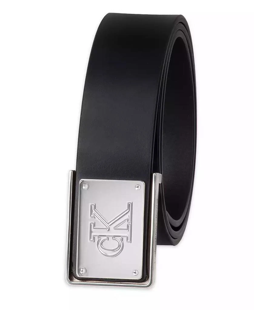 商品Calvin Klein|Men's CK Plate Plaque Belt,价格¥240,第2张图片详细描述