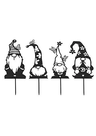 商品Boston International|International Boston International Yil22302 Metal Gnome Gathering Garden Stakes Set Of 4,价格¥448,第1张图片