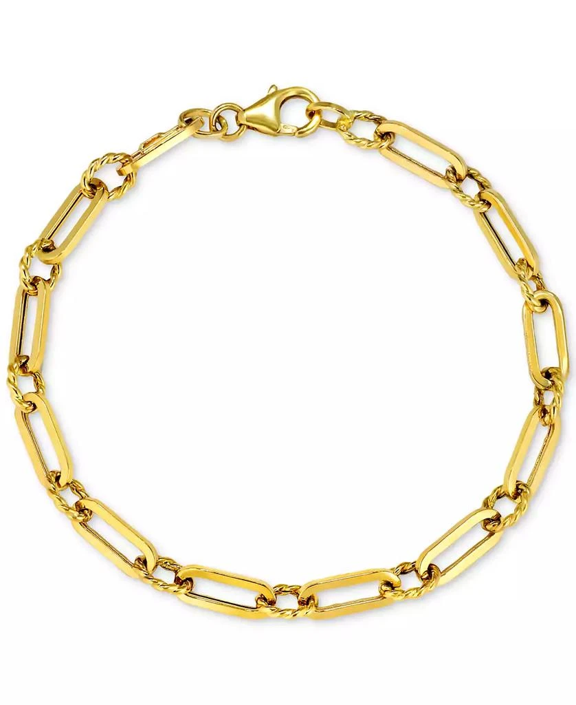 商品Italian Gold|Polished & Twist Paperclip Link Chain Bracelet in 14k Gold,价格¥3672,第1张图片