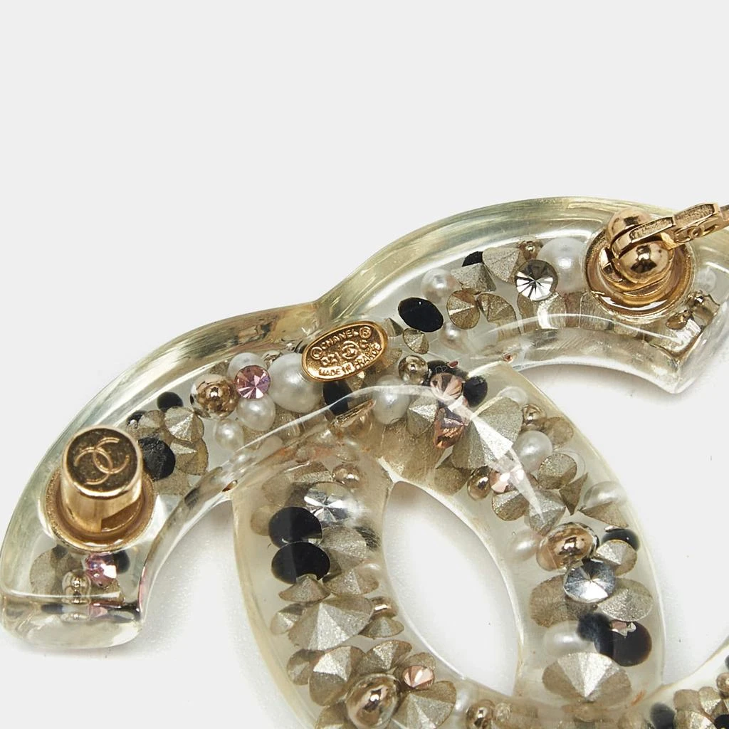 商品[二手商品] Chanel|Chanel CC Resin Faux Pearl Crystals Gold Tone Brooch,价格¥4294,第3张图片详细描述