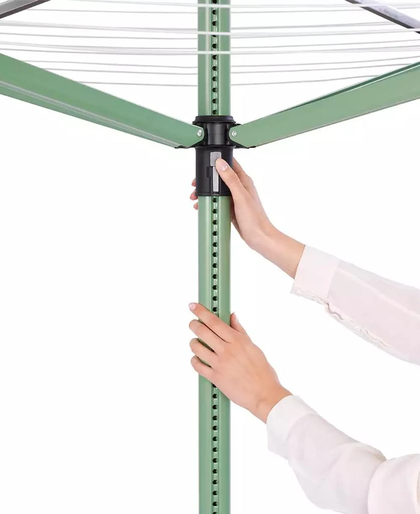 商品Brabantia|Rotary Lift-O-Matic Clothesline - 164', 50 Meter with Metal Ground Spike, Protective Cover, Peg Bag and Wooden Clothespins Set,价格¥2011,第3张图片详细描述