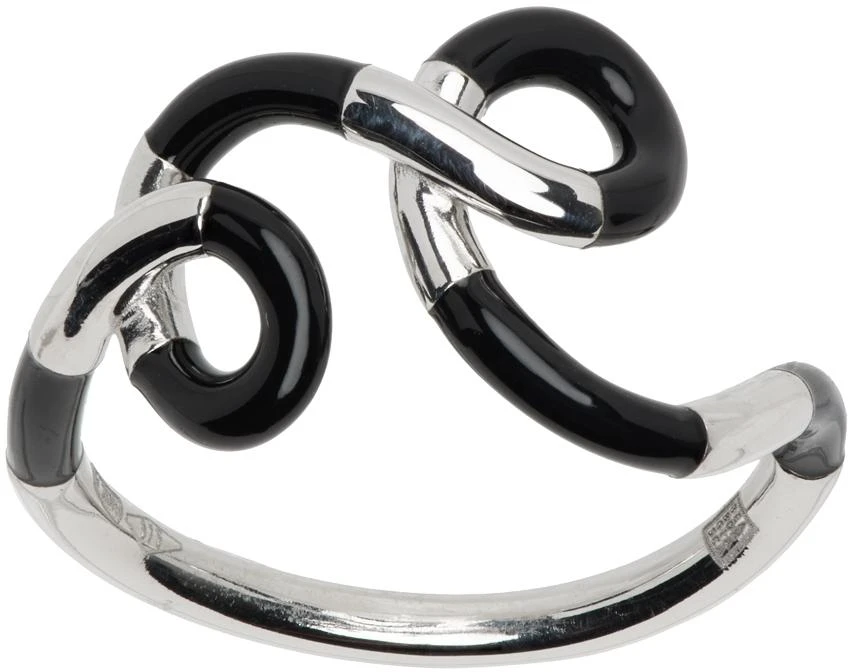 商品Bea Bongiasca|SSENSE Exclusive White Gold & Black Tetradic Ring,价格¥3666,第1张图片