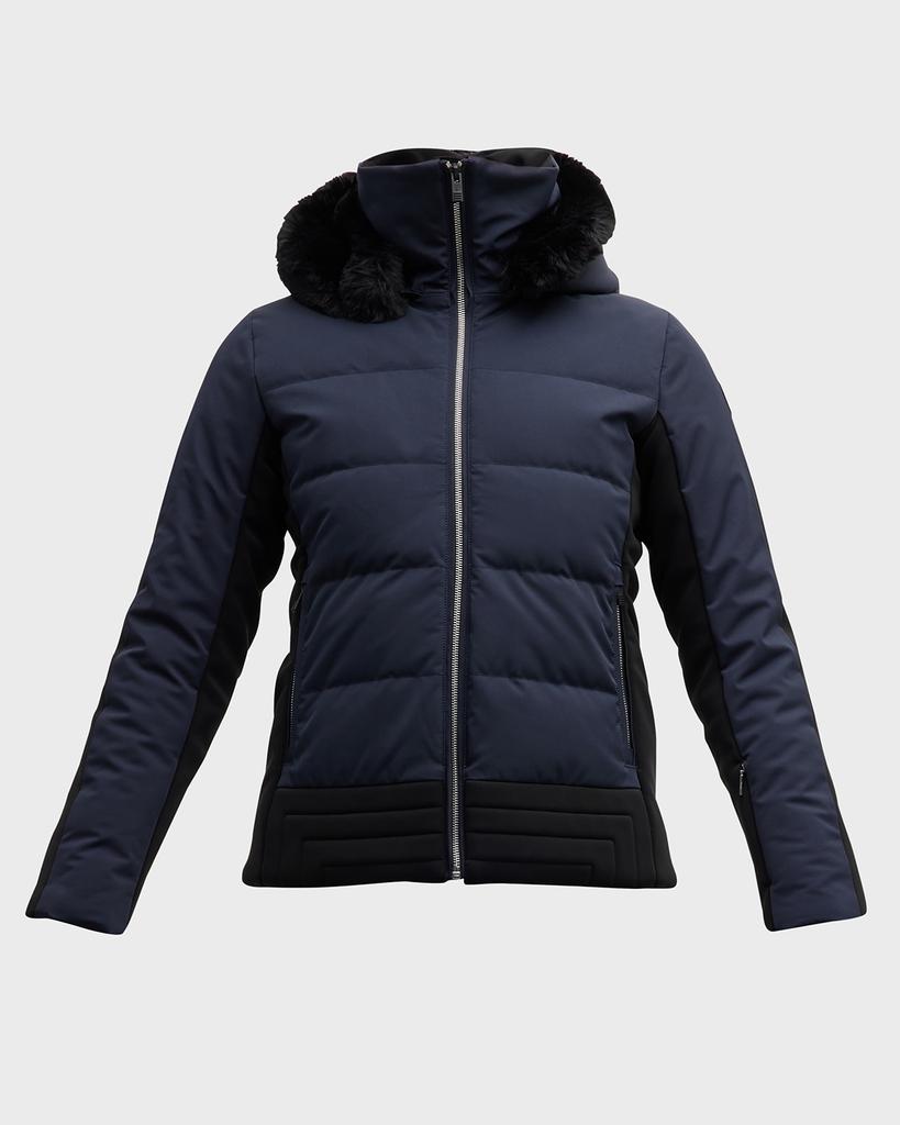 Gardena Quilted Ski Jacket w/ Faux Fur Ruff商品第2张图片规格展示
