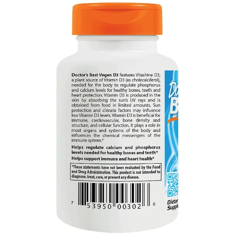 商品Doctor's Best|Vegan D3 2500 IU,价格¥127,第2张图片详细描述