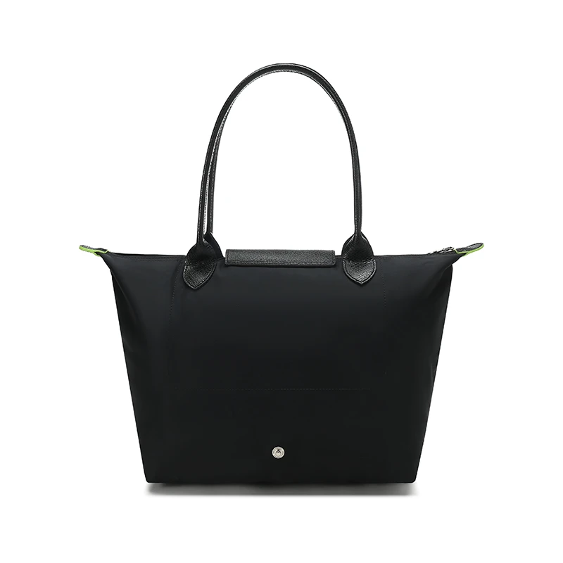 商品[国内直发] Longchamp|珑骧 Le Pliage Green 28 长柄可折叠 环保帆布拼牛皮饰边 饺子包手提单肩包 男女同款 黑色,价格¥1555,第4张图片详细描述