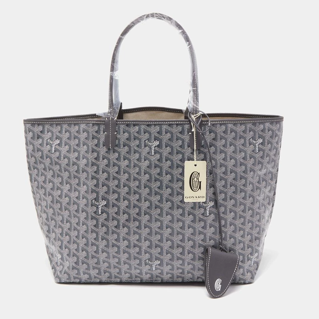 商品Goyard|Goyard Grey Goyardine Coated Canvas and Leather Saint Louis PM Tote w/Bag Clip,价格¥27519,第3张图片详细描述