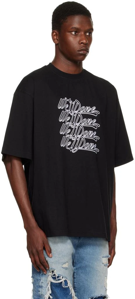 商品We11done|Black Flocked T-Shirt,价格¥860,第2张图片详细描述