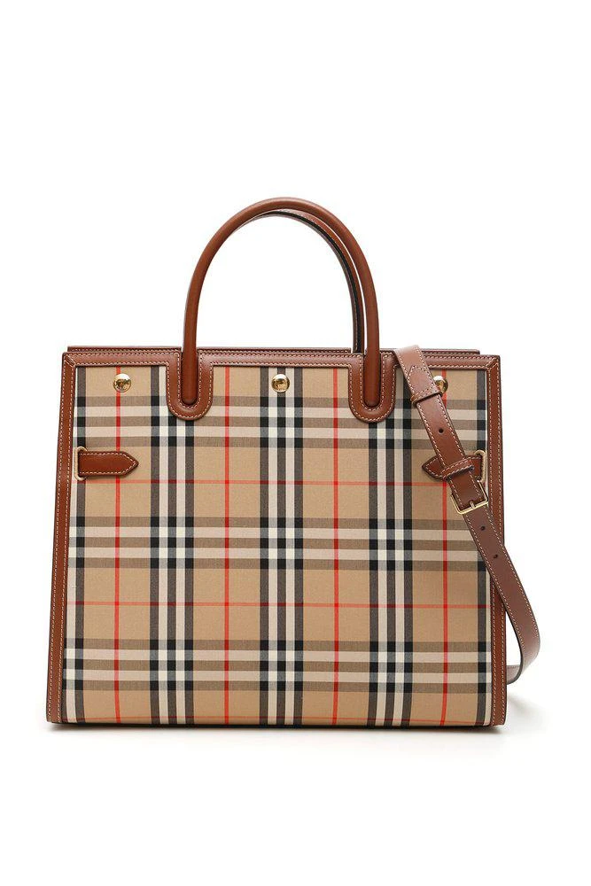 商品Burberry|Burberry Title Medium Vintage Check Tote Bag,价格¥12981,第1张图片