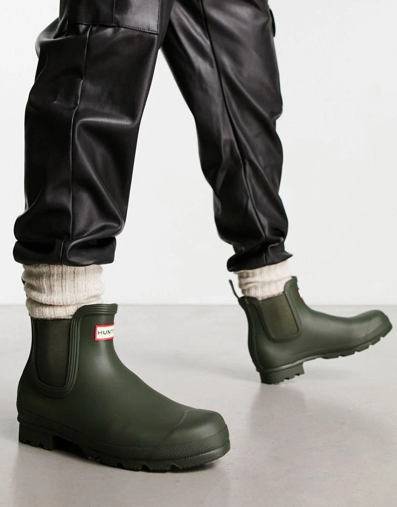 商品Hunter|Hunter original chelsea boots in olive,价格¥1053,第1张图片