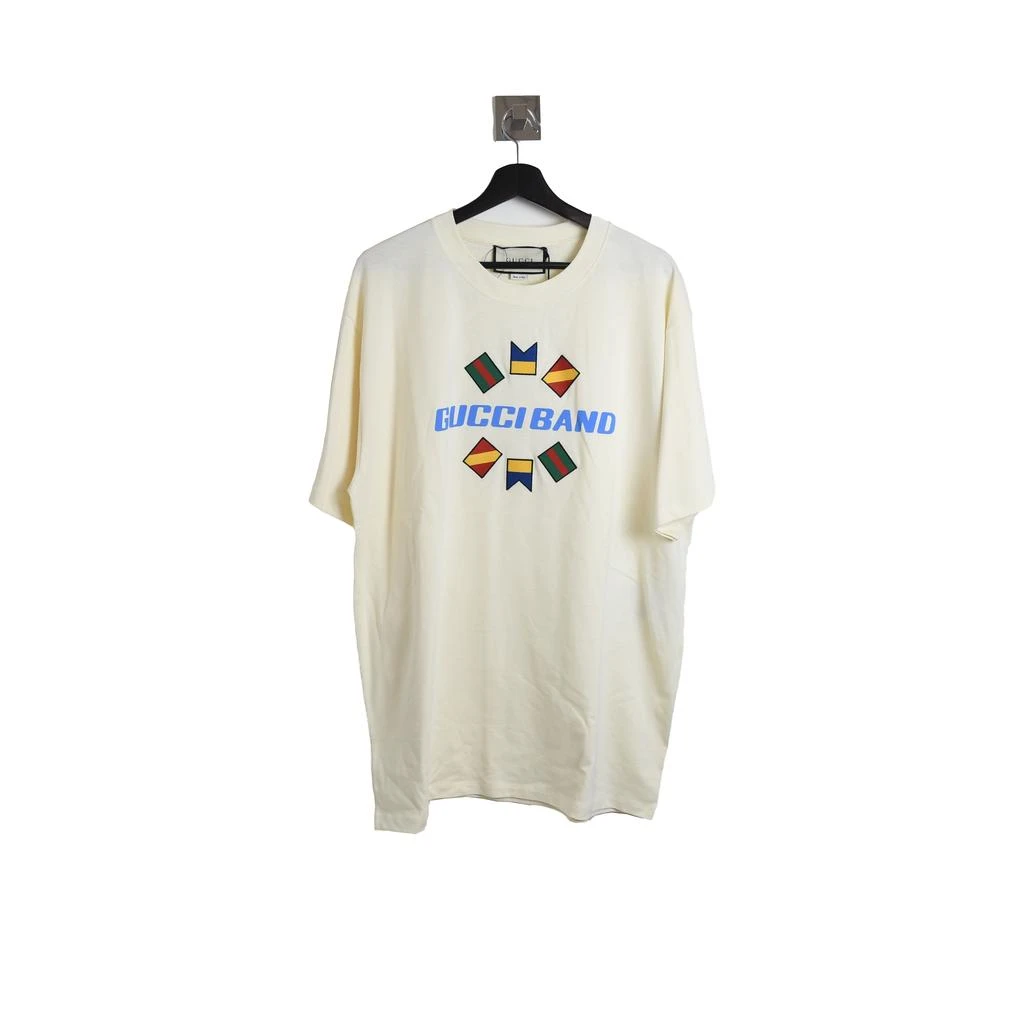 商品Gucci|Gucci Band Logo Tee Ivory,价格¥3649,第1张图片