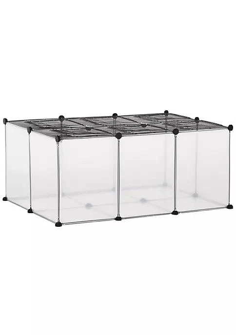 商品PawHut|Pet Playpen Small Animal Cage Transparent Customizable Fence With Door For Hamster Guinea Pigs Chinchilla,价格¥302,第1张图片