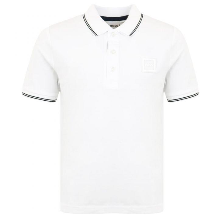 White Short Sleeve Logo Polo Shirt商品第1张图片规格展示